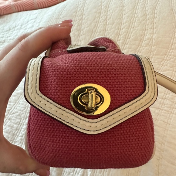 Vintage Coach Gallery Pocket Satchel Bag - Pink & White - Picture 6 of 16